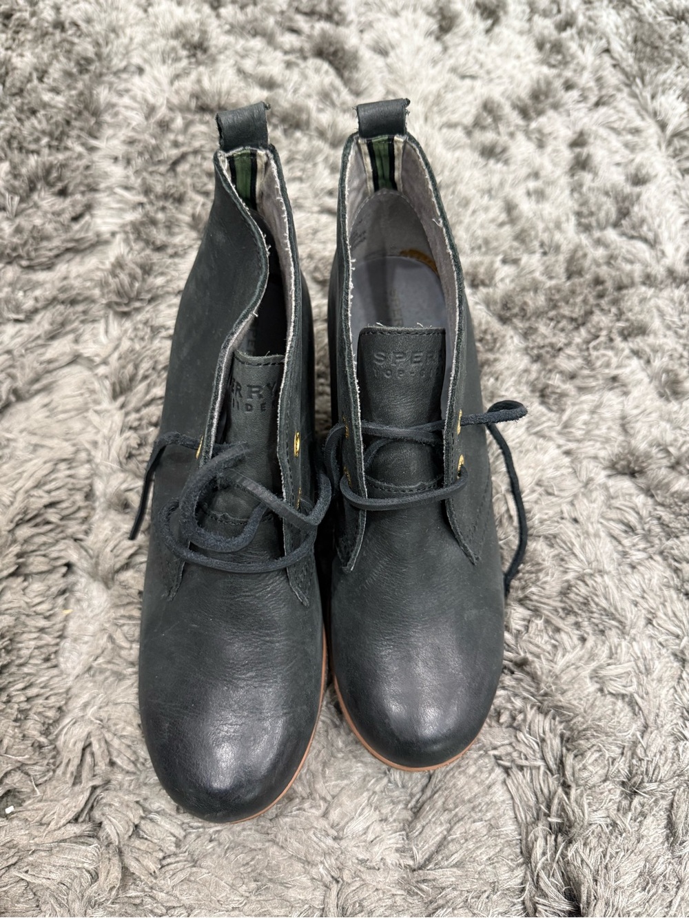 Sperry Women's Harlow Burnished Leather Wedge Bootie Size 7.5M